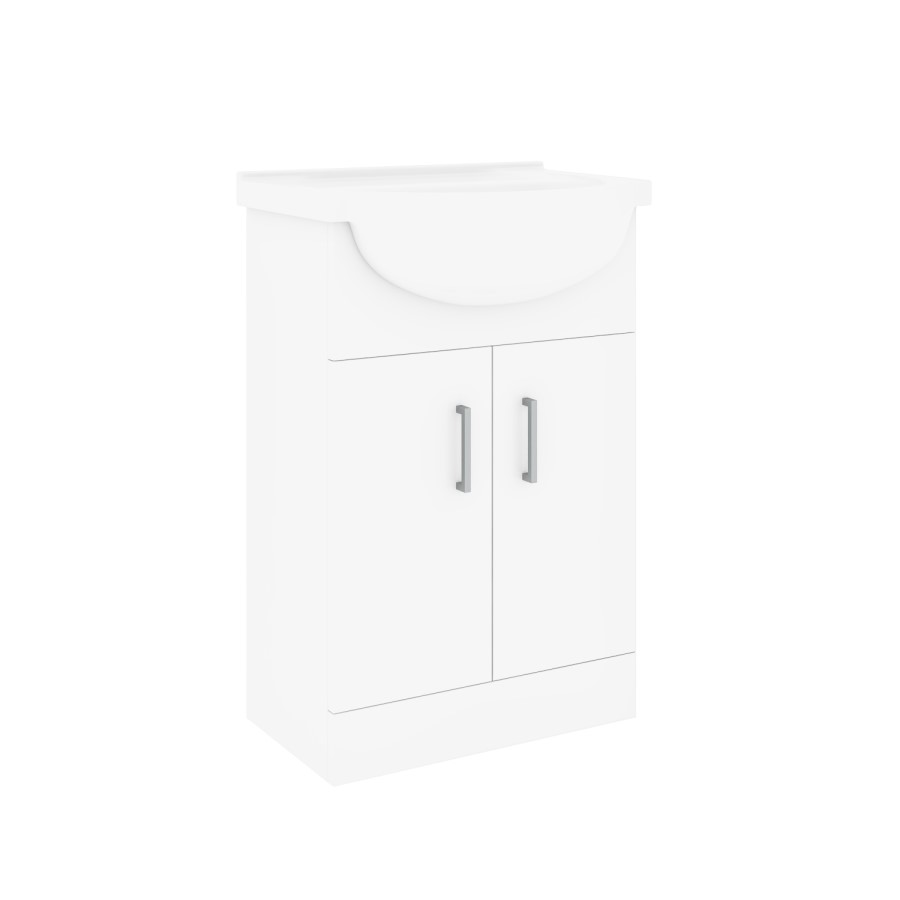 560mm White Freestanding Vanity Unit with Basin - Classic
