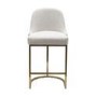 Set of 3 Beige Boucle Kitchen Stools with Gold Legs - Callie