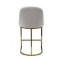 Set of 3 Beige Boucle Kitchen Stools with Gold Legs - Callie