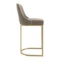 Mink Velvet Kitchen Stool with Gold Legs - Callie