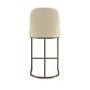 ONLY OPENED - Beige Upholstered Kitchen Stool with Brass Legs - Callie