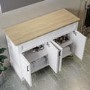 1200mm White Freestanding Double Countertop Vanity Unit - Camden