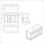 1200mm White Freestanding Double Vanity Unit with Basins - Camden