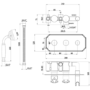 Chrome 2 Outlet Thermostatic Mixer Shower Set with Hand Shower & Overhead Shower - Cambridge