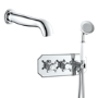 Chrome 2 Outlet Thermostatic Mixer Shower Set with Hand Shower & Bath Filler Spout - Cambridge