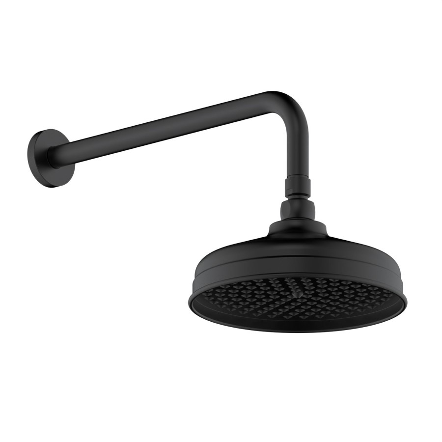 Black 2 Outlet Wall Mounted Thermostatic Mixer Shower Set with Hand Shower - Cambridge