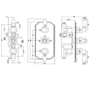 Black 2 Outlet Ceiling Mounted Thermostatic Mixer Shower Set with Hand Shower - Cambridge