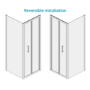 800x800mm Brushed Brass 6mm Glass Square Bi-Fold Shower Enclosure - Carina