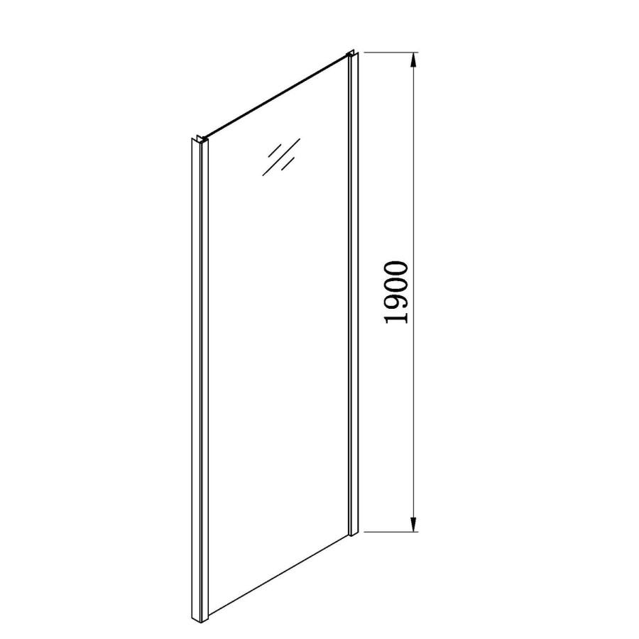 800mm Chrome 6mm Glass Square Hinged Shower Enclosure - Carina