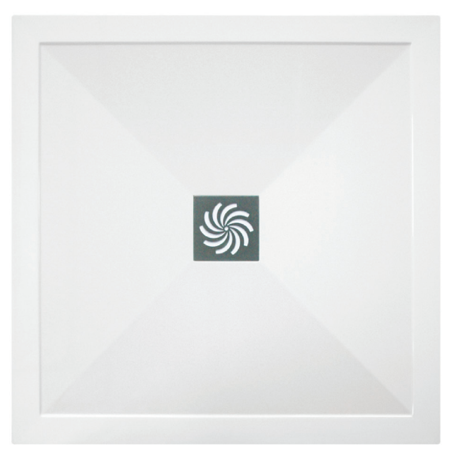 900x900mm Square 25mm Slimline White Stone Resin Shower Tray – Harmony