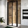 800x800mm Black 6mm Glass Square Bi-Fold Shower Enclosure - Carina