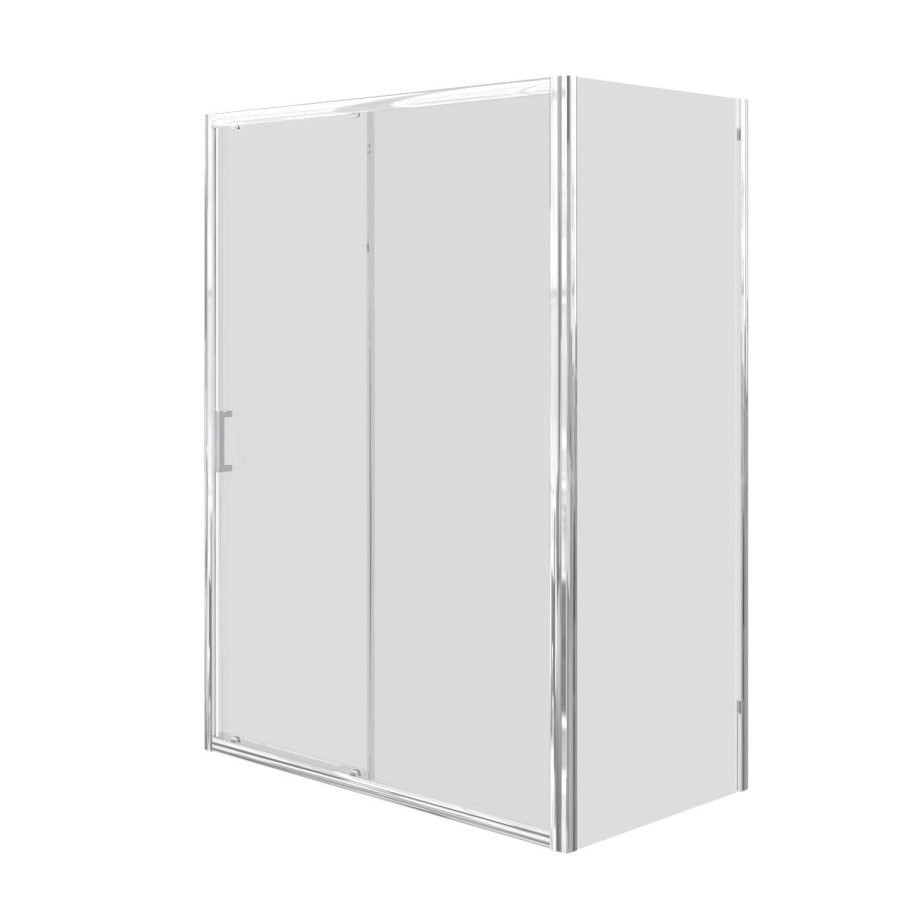 1000x800mm Chrome 6mm Glass Rectangular Shower Enclosure with Shower Tray - Carina