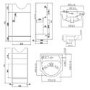 455mm Black Freestanding Cloakroom Vanity Unit with Basin - Classic