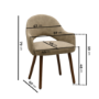 Set of 6 Beige Faux Leather Dining Chairs with Walnut Legs - Colbie