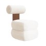 Cream Boucle Roll Back Accent Chair - Cleo