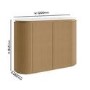 1200mm Wooden Curved Fluted Freestanding Double Countertop Vanity Unit - Matira