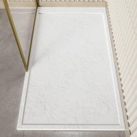 1000x800mm Rectangular Anti-Slip 30mm Slimline White Stone Resin Shower Tray – Coast