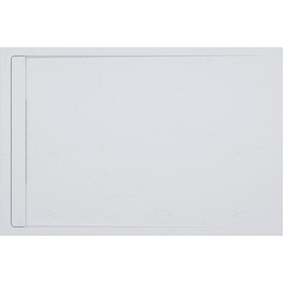 1000x800mm Rectangular Anti-Slip 30mm Slimline White Stone Resin Shower Tray – Coast