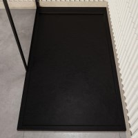 1000x900mm Rectangular Anti-Slip 30mm Slimline Black Stone Resin Shower Tray – Coast