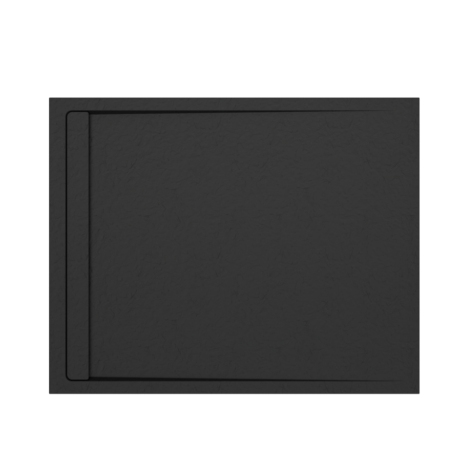 1000x900mm Rectangular Anti-Slip 30mm Slimline Black Stone Resin Shower Tray – Coast