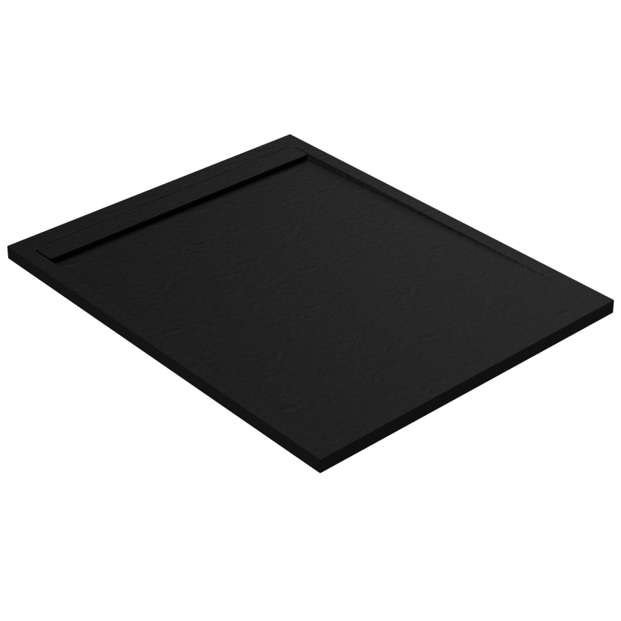 1200x900mm Rectangular Anti-Slip 30mm Slimline Black Stone Resin Shower Tray – Coast