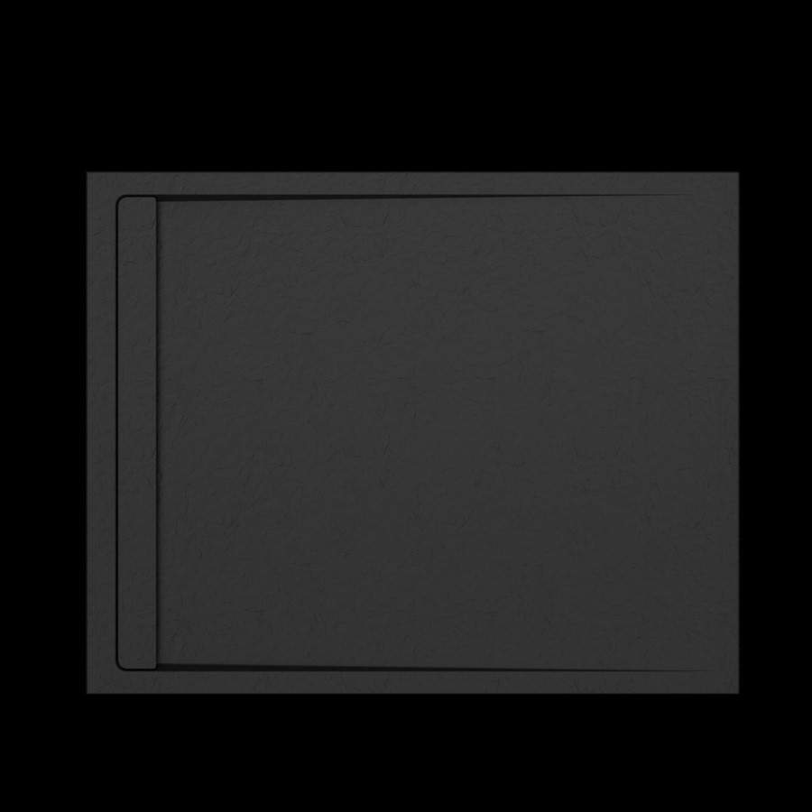 1200x900mm Rectangular Anti-Slip 30mm Slimline Black Stone Resin Shower Tray – Coast