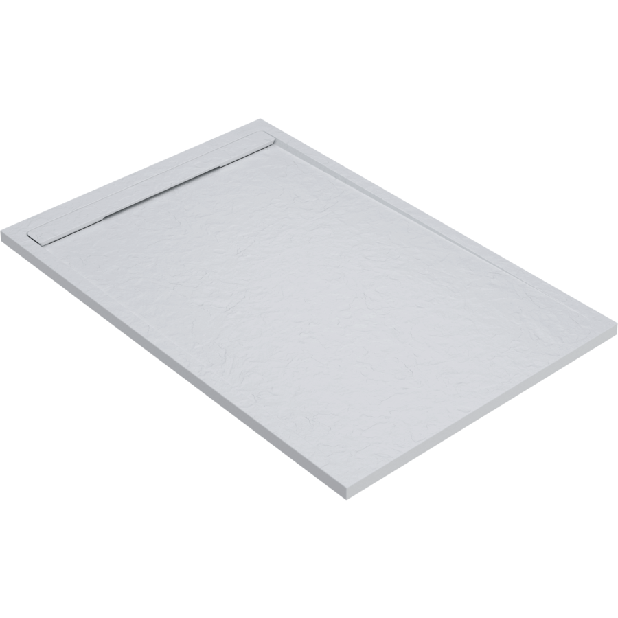 1400x900mm Rectangular Anti-Slip 30mm Slimline White Stone Resin Shower Tray – Coast