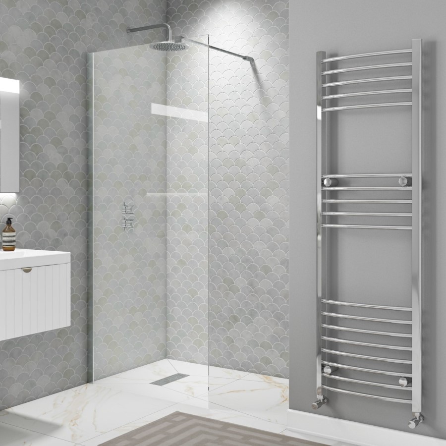 1000mm Chrome Shower Screen for Wet Room & Walk In Shower – Corvus