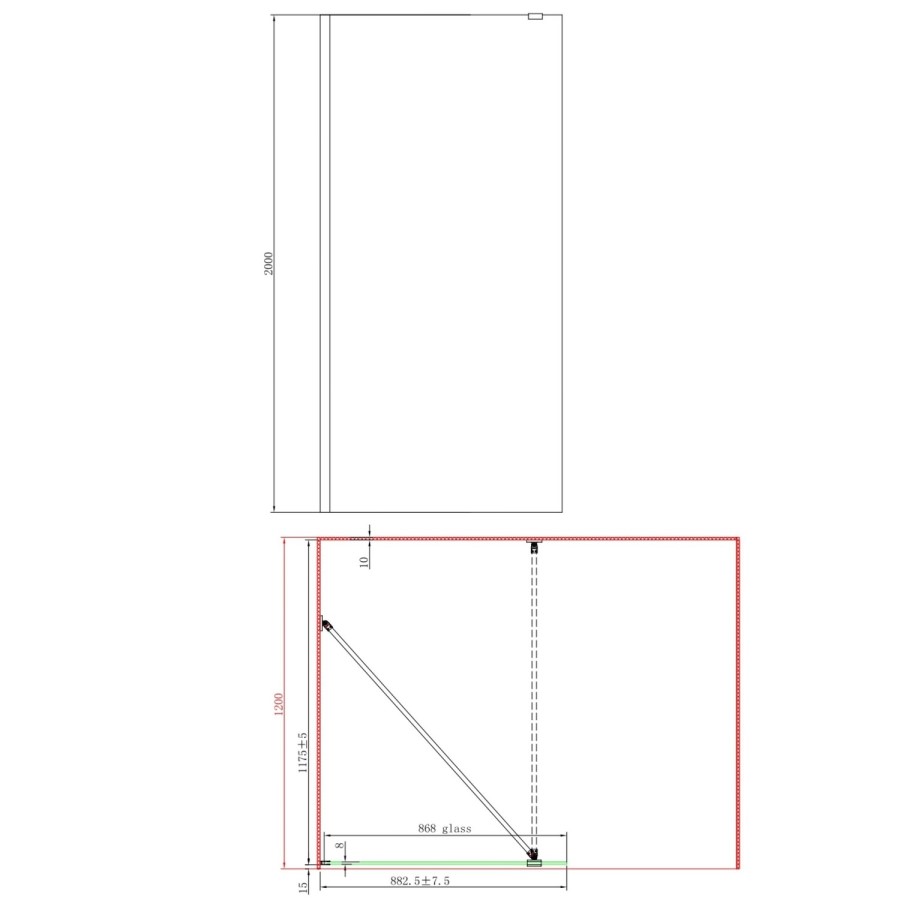 1400 x 900mm Brass Walk in Shower Enclosure Suite with Toilet and Basin - Corvus