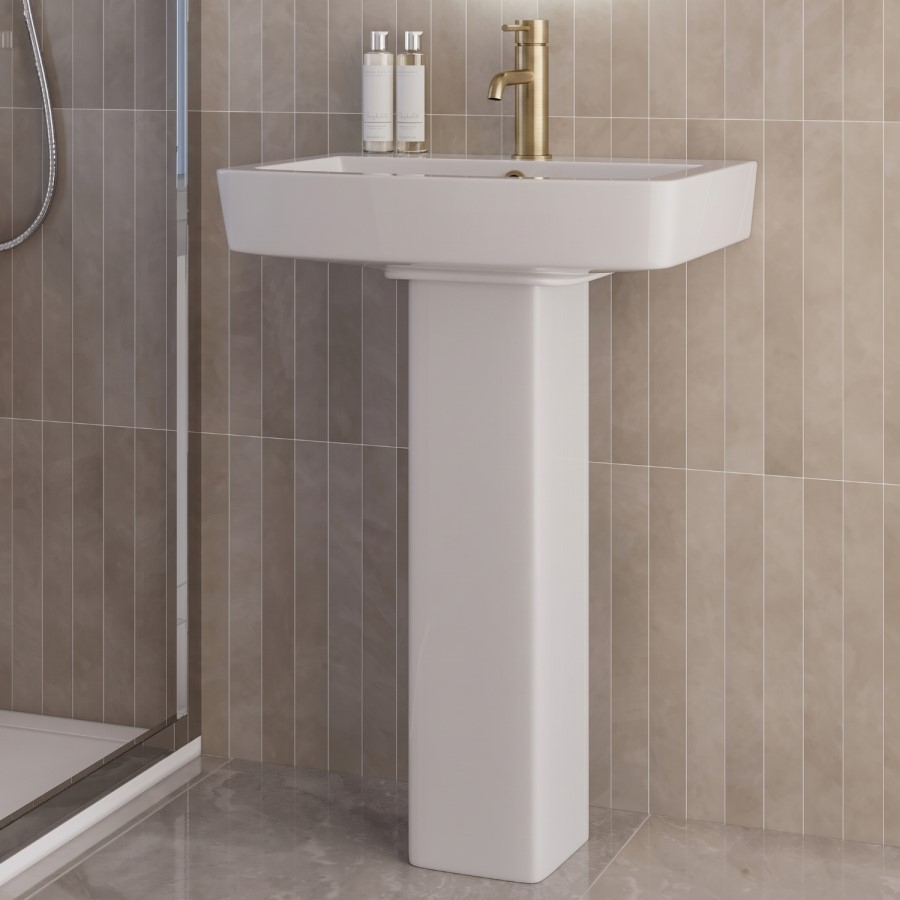 1400 x 900mm Brass Walk in Shower Enclosure Suite with Toilet and Basin - Corvus