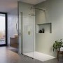 1400 x 900mm Brass Walk in Shower Enclosure Suite with Toilet and Basin - Corvus