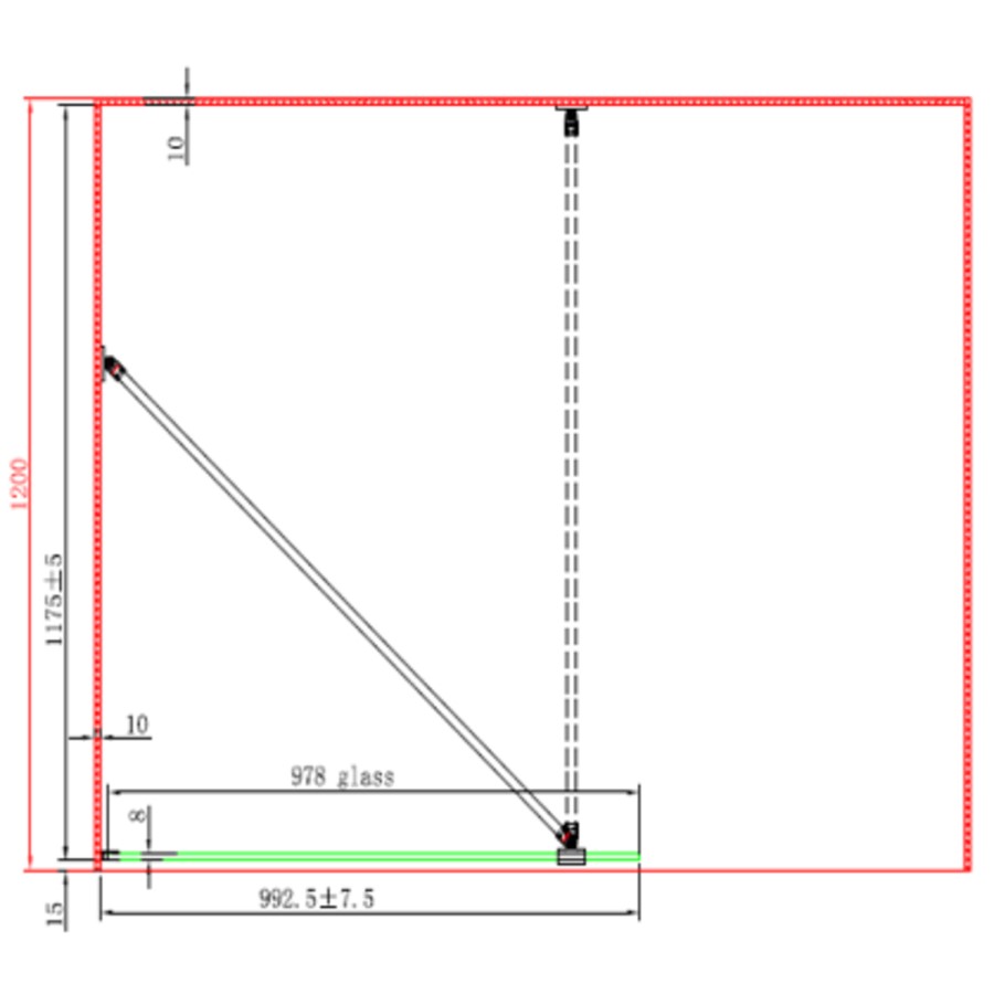 1600x800mm Bronze Wet Room Shower Screen Enclosure with Hinged Flipper Return Panel - Corvus