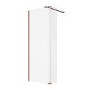 800mm Brushed Bronze Shower Screen for Wet Room & Walk In Shower with 300mm Hinged Flipper Return Panel - Corvus