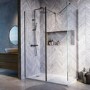 1400x900mm Gunmetal Grey Walk-In Shower Screen Enclosure with Fixed Return Panel – Corvus