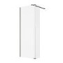 800mm Gunmetal Grey Grey Shower Screen for Wet Room & Walk In Shower with 300mm Hinged Flipper Return Panel - Corvus