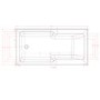 Single Ended Shower Bath with Front Panel & Chrome Bath Screen 1500 x 750mm - Cotswold