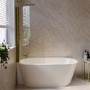ONLY OPENED - Freestanding Shower Bath Single Ended Left Hand Corner with Brass Bath Screen 1600 x 780mm - Cove