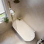ONLY OPENED - Freestanding Shower Bath Single Ended Left Hand Corner with Brass Bath Screen 1600 x 780mm - Cove