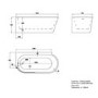 ONLY OPENED - Freestanding Shower Bath Single Ended Left Hand Corner with Brass Bath Screen 1600 x 780mm - Cove