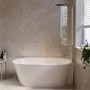 Chrome Hinged Shower Bath Screen 1450 x 730mm - For Cove & Lisbon Shower Baths