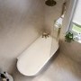 Brushed Brass Hinged Shower Bath Screen 1450 x 730mm - For Cove & Lisbon Shower Baths