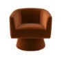 Burnt Orange Velvet Swivel Armchair - Cairo