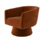 Burnt Orange Velvet Swivel Armchair - Cairo