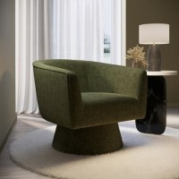 Green Boucle Swivel Accent Chair - Cairo