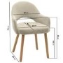Set of 2 Beige Upholstered Dining Chairs with Oak Legs - Colbie