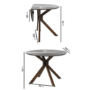 Round Walnut Drop Leaf Dining Table Set with 2 Beige Upholstered Curved Back Dining Chairs - Seats 2 - Carson