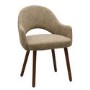 Set of 2 Beige Faux Leather Dining Chairs with Walnut Legs - Colbie