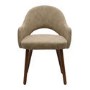Set of 2 Beige Faux Leather Dining Chairs with Walnut Legs - Colbie