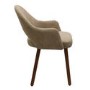 Set of 2 Beige Faux Leather Dining Chairs with Walnut Legs - Colbie