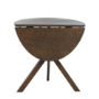 Round Walnut Drop Leaf Dining Table Set with 4 Beige Faux Leather Chairs - Seats 4 - Carson